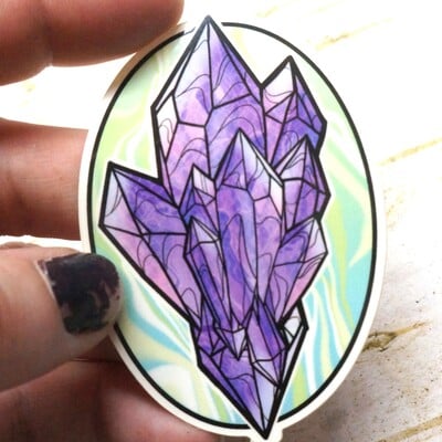 Crystal cluster sticker