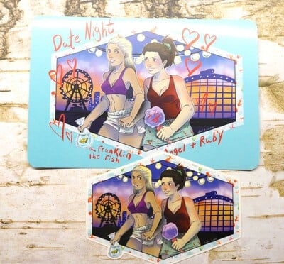 Re-Date Night sticker and mini print set