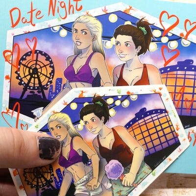 Re-date night sticker and mini print set
