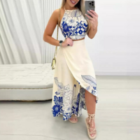 Casual Long Sleeved Printed Two Piece Set - Thumbnail 1