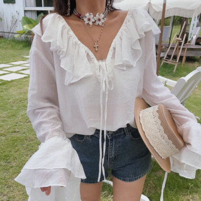 Fashionable casual long-sleeved versatile layered decorative shirt - Thumbnail 4