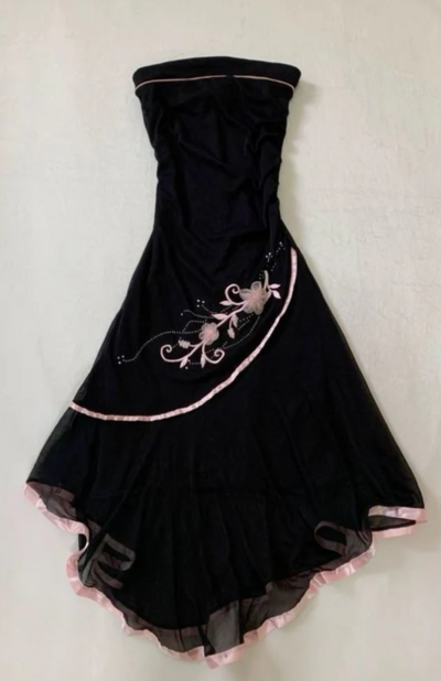 Strapless Black Fashion Birthday Party Prom Dress