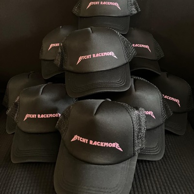 Bitchy rackmore - pink logo hat