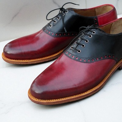 Crafted leather classic dress men saddle designer golf shoes  - Thumbnail 2