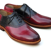 Crafted Leather Classic Dress Men Saddle Designer Golf Shoes  - Thumbnail 1