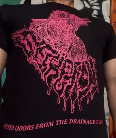Secretion - "Fetid Odors From The Drainage Pipe" T-shirt (pink ink)