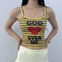 Y2K retro letter print niche inner top - Thumbnail 4