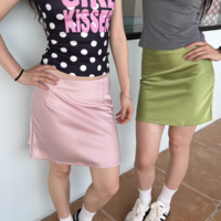 Satin-feel skirt - Thumbnail 6