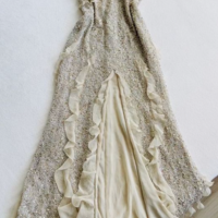 Spaghetti Straps Sequin Long Prom Dresses With Slit - Thumbnail 1