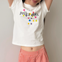I Love polka dots Heart Printed Tee - Thumbnail 1