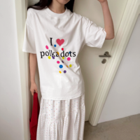 I Love polka dots Heart Printed Tee - Thumbnail 2