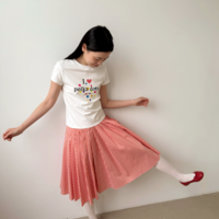 I Love polka dots Heart Printed Tee - Thumbnail 3