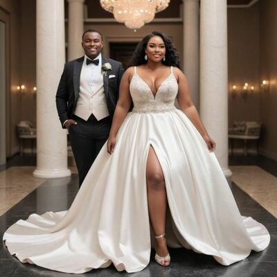 Sexy wedding dress, ball gown side slit lace african girls bridal dress bridal gown