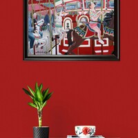 "Carousel" Carnival ride painting by N.E.Thompson, Framed original artwork, size 18x24 inch canvas panel - Thumbnail 9