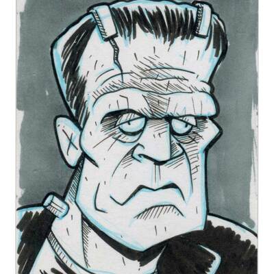 Frankenstein sketch card