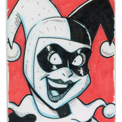 Harley quinn sketch card