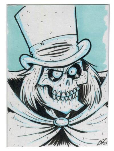 Hat Box Ghost Sketch Card