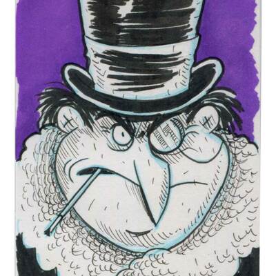 The penguin sketch card