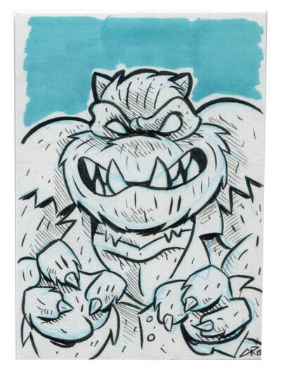 Leo as Wolfman Sketch Card
