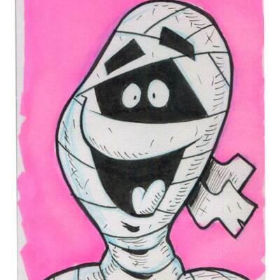 Yummy mummy sketch card