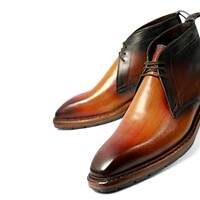 Crafted Leather Men Classic Brown Patina Leather Chukka Boot - Thumbnail 3