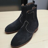 Crafted Leather Men Classic Black Suede Leather Jodhpur Boot - Thumbnail 2