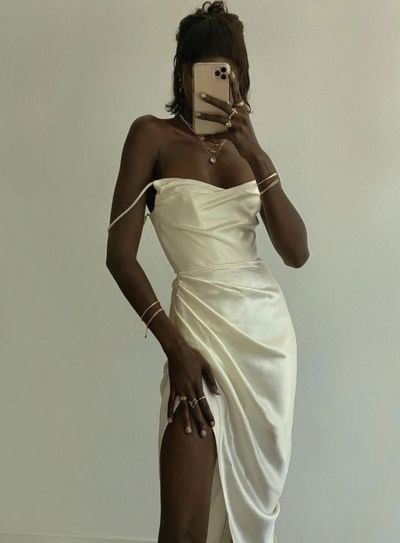 Sexy Long Straps Split Prom Dress Evening Dress