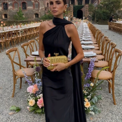 Sexy black long prom dress evening dress