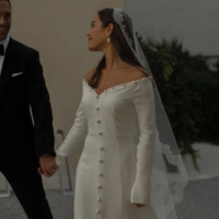 Elegant Off White Unique Long Bridal Gowns Prom Dress - Thumbnail 2