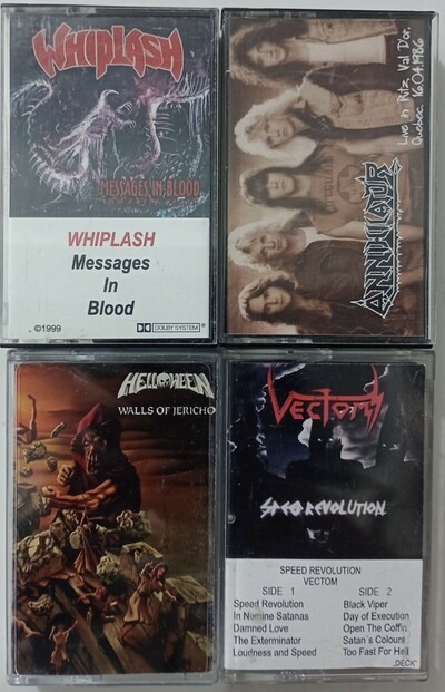 WHIPLASH,ANNIHILATOR, HELLOWEEN, VECTOM Tapes 