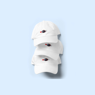 Japanese fish shaped soy sauce bottle baseball cap white