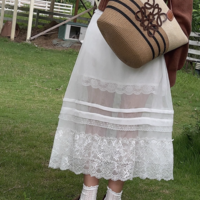 High waist midi skirt bohemian style holiday dress - Thumbnail 4
