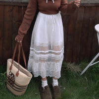 High waist midi skirt bohemian style holiday dress - Thumbnail 6