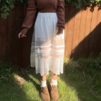 High waist midi skirt bohemian style holiday dress - Thumbnail 7