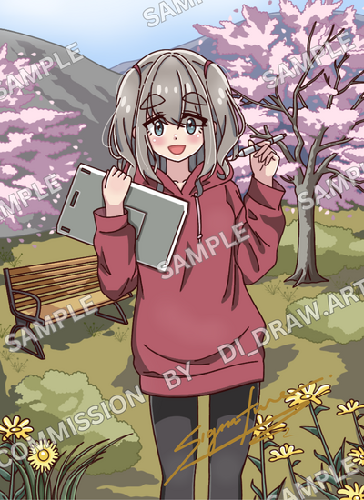 Ema Mizunami - Laid-Back Camp (8x11 or 5x5) Signed Print