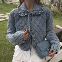 Personalized quilted washed denim jacket - Thumbnail 4