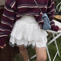 High-waisted double-layer mesh skirt - Thumbnail 6