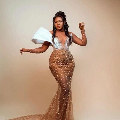 Brown mermaid beading crystals afrcian girls prom dresses evening gowns formal party gowns