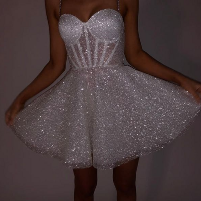 Sweetheart short/mini sequined homecoming dress