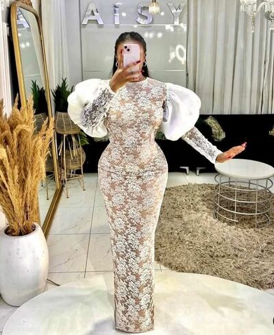 Elegant Mermaid Lace Afrcian Girls Prom Dresses Evening Gowns Formal Party Gowns