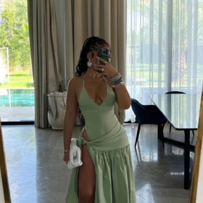 Halter green sexy evening party dresses - Thumbnail 1