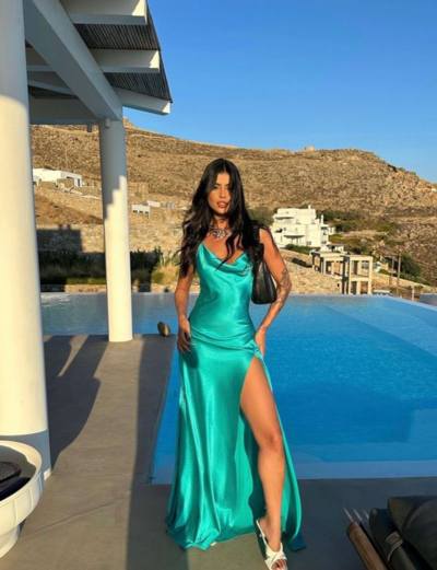 Spaghetti Strap Split Side Long Prom Dress