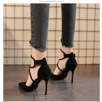 Chic Suede Pointed Stiletto Heels - Thumbnail 4