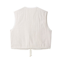 Fashionable and casual sleeveless versatile floral embroidered vest - Thumbnail 2