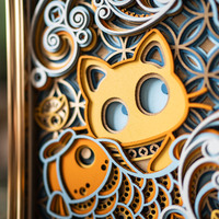 STEREOWOOD Kitty and Koi Personalized Ornaments, Creative Gifts - Thumbnail 3
