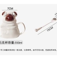 Funny Dog Ceramic Mug With Spoon And Lid - Thumbnail 6