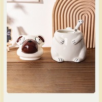 Funny Dog Ceramic Mug With Spoon And Lid - Thumbnail 5