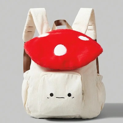 Plush Mushroom Corduroy Backpack
