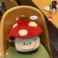 Plush Mushroom Corduroy Backpack - Thumbnail 1