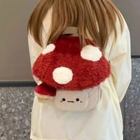 Plush Mushroom Corduroy Backpack - Thumbnail 3